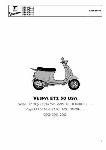 Piaggio vespa parts - piaggio, manual
