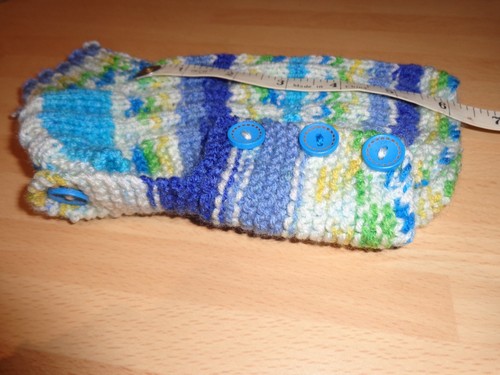 Hand knitted dog coat - 6", /