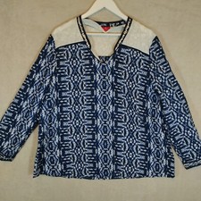 Together Kaftan Top White Blue