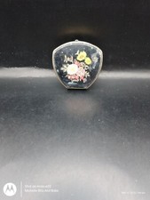 Vintage Gold Tone Floral Lipstick Holder With Mirror