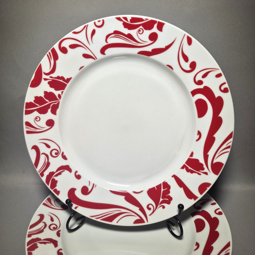 Vintage red damask dinner - vintage,