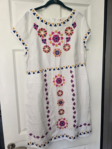 Boden white linen embroidered - boden,