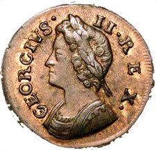 1736 Farthing S3720 BMC 864 Date low in exergue GEF CGS65