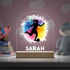 Football Gifts For Girls Personalised Girls Bedroom Light Lamp Female Footballer