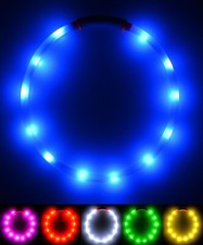 PetTec Extra Bright 12 LED Bulbs Dog Safety Collar USB Rechargeable light up