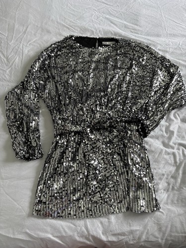Zara silver sequin mini dress - sequin,