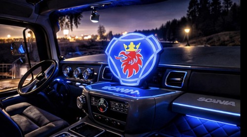 Scania led neon sign truck - scania, cab