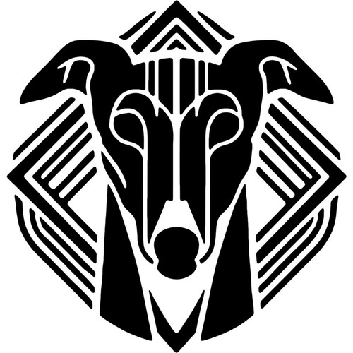 Art deco greyhound - deco, stencils
