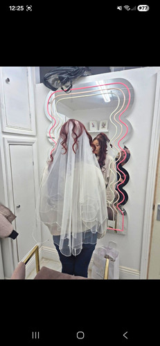 White bridal fingertip net - fingertip,