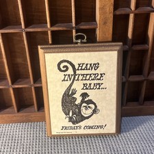 West Coast Wood “Hang In There” Monkey Wall Hanging Trivet