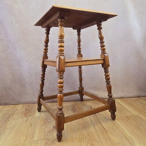 Vintage tier oak side table - vintage,