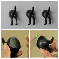 Dog Tail Safe Black Wall Lead Hook Home Coat Key Towel Hook Coat Hook 3pcs/set
