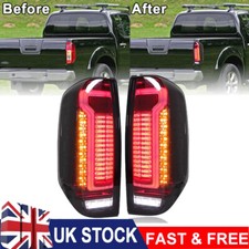 Smoked Dynamic Rear LED Tail Lights Lamp For Nissan Navara D40 Pickup 2005-2014