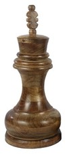 40CM WOODEN KING CHESS PIECE SCULPTURE ORNAMENT DECORATIVE HOME DECOR