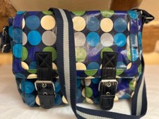 Lge BODEN blue green spot dot