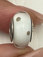 Pandora White Spotty Murano
