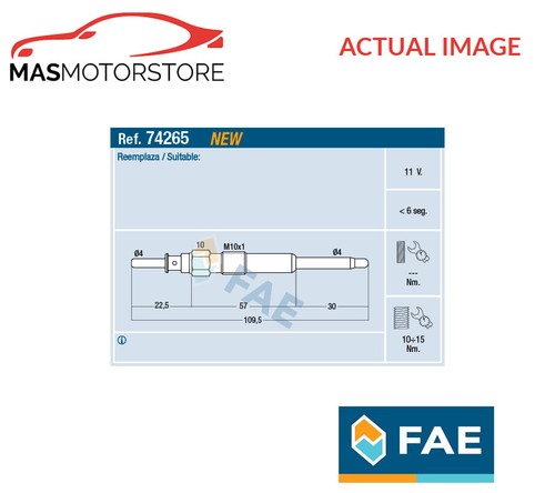 Engine glow plug fae 74265 - engine,