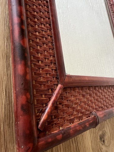 Vintage bamboo framed mirror