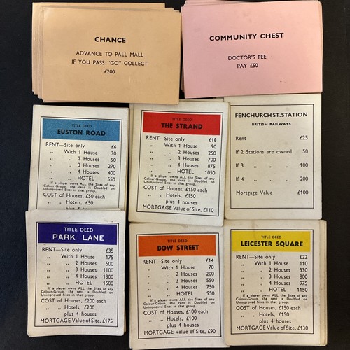 Vintage 1960s monopoly - vintage, cards