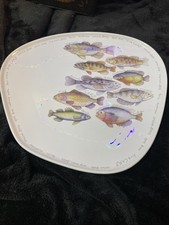 Beautiful Fish Platter Plate Bass Carp Perch By Top Choice Irregular Shape  