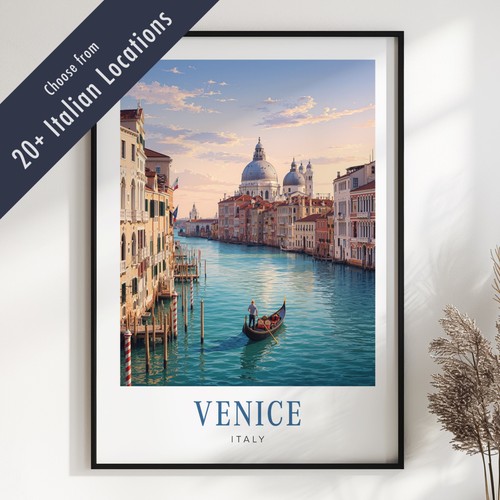 Italy travel poster print - travel,