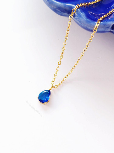 Teardrop sapphire blue - teardrop, cz