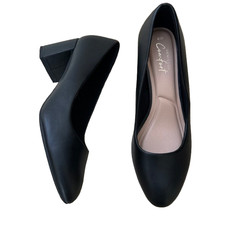 New Look Court Shoes Black Women's Size UK 6 EU 39 Comfort Block Mid High Heels