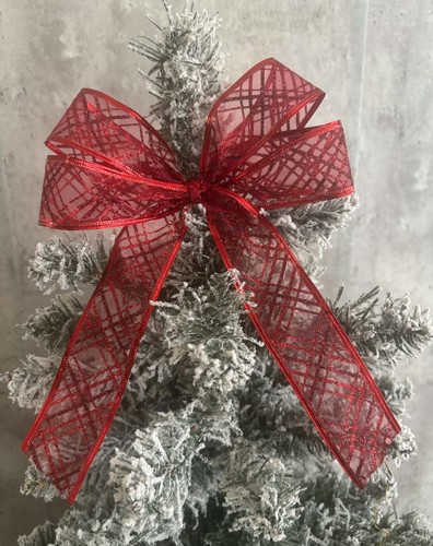 Red christmas bow tree topper - bow,