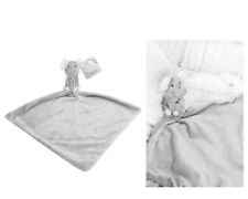Hugs and Kisses Grey Elephant Baby Comforter 30cm x 30cm