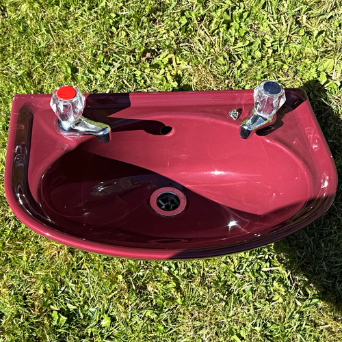 Retro burgundy toilet sink - retro,