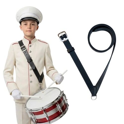 Kids black leather - drum, sling