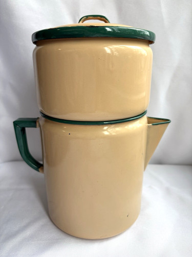 Vintage enamel coffee pot - vintage,