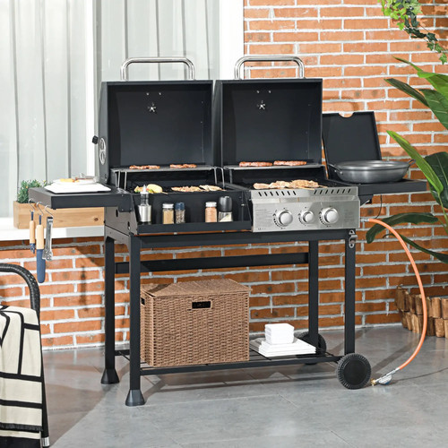 Dual fuel bbq grill warming - fuel,