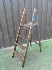 Vintage Pioneer Wooden Step Ladders, Shop Display, Garden Plant Stand 