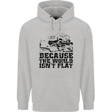 4X4 Because the World Isnt Flat Off Roading Mens 80% Cotton Hoodie