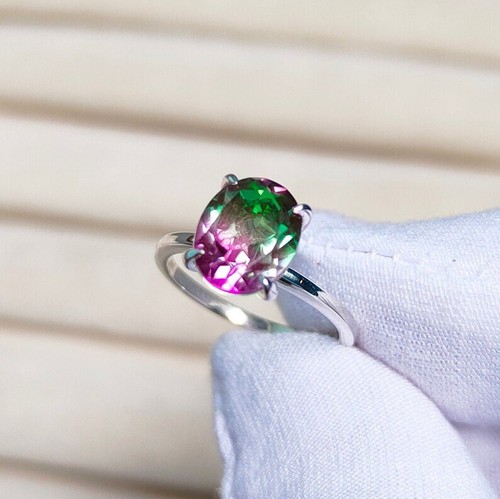 Watermelon tourmaline ring - watermelon,