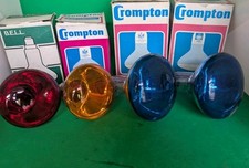 4 x Vintage Coloured BC Reflector Spot Light Bulbs. 3 x Blue R95, R80 Red, Amber