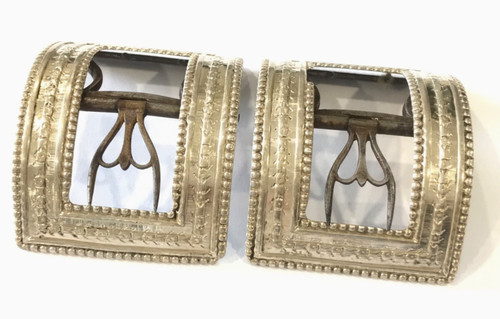 Antique pair silver shoe - antique,