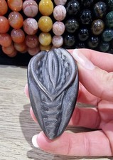 Silver sheen obsidian - sheen, crystal