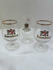 Lot of 3 Hoffritz European Breweries  Beer Glasses Vintage Kronenbourg & DAB .41