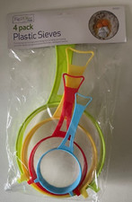 SET OF 4 KITCHEN PLASTIC SIEVES/ STRAINER /COLANDER/ SIFTER/ SIEVE IN ASST SIZES