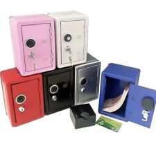Mini Metal Coin Bank Locker with Keys Kid Money Saving Piggy Bank Safe Box