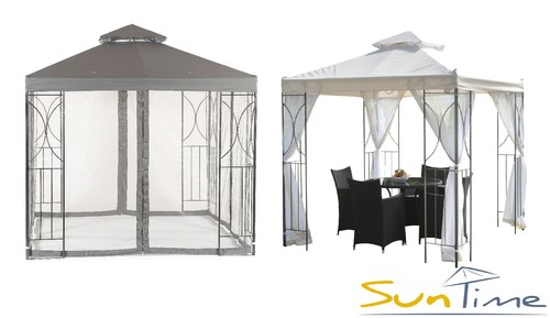 Gazebo garden metal grey - garden,