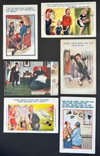 6 1909 & Later Comic postcards, Bamforth, Thackeray - Stork, Drunk, Maid themes