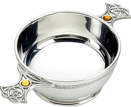 Scottish quaich pewter celtic - pewter,