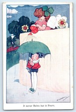 POSTCARD IT NEVER RAINS BUT IT