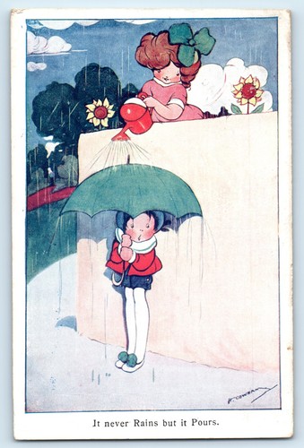 Postcard never rains but it - postcard,