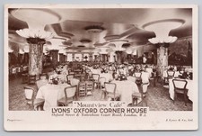 Postcard London Lyons Oxford Corner House Mountview Caf� Art Deco Interior 1933