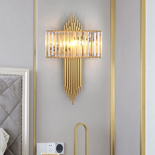 Art deco gold crystal wall - gold,