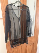 Black Mesh Beaded Evening